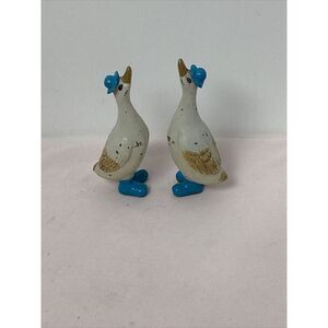 4.5" Duck In Blue Muddy Rain Boots & Matching Hat, Summer Swimmer Geese